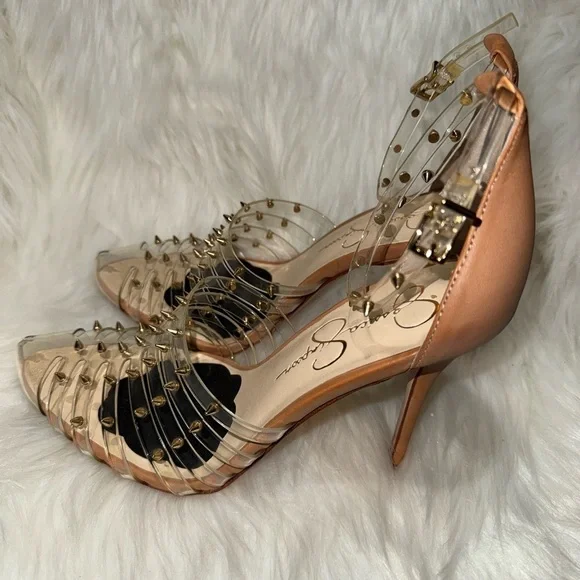Jessica Simpson Nude/Gold Studded Sandals - Picture 2 of 8